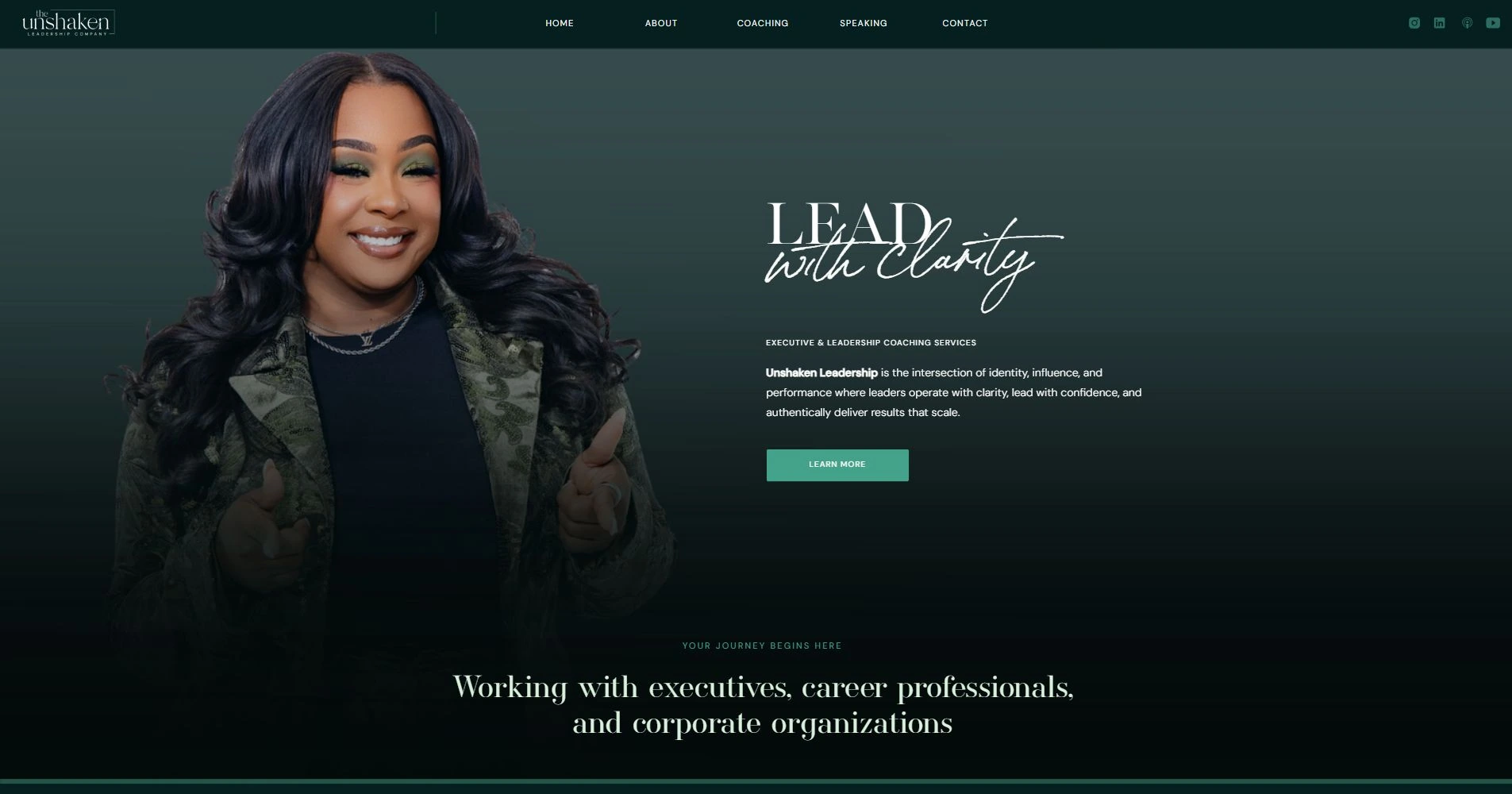 Unshaken Leadership — Brand & Coaching Website